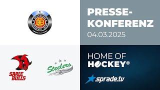 04.03.2025 - Pressekonferenz - Saale Bulls Halle vs. Bietigheim Steelers