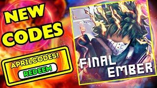 [CODES] Hero Academia Final Ember CODES 2024! Roblox Codes for Hero Academia Final Ember