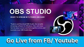 How to live in OBS studio in facebook or Youtube 2024 l Studio setup for streaming #obs #live