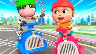 Wheels Go Round - Bike Race Song - Vehicle Songs For Preschool | Bum Bum Kids Song & Nursery Rhymes