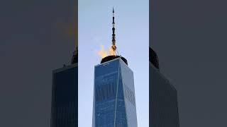 WTC on fire!?! the World Trade Center looked like it had flames coming from the top. so scary!