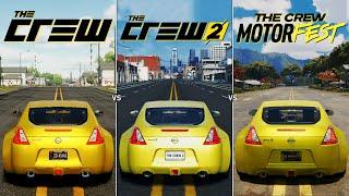 The Crew vs The Crew 2 vs The Crew Motorfest | Physics and Details Comparison