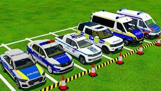 TRANSPORTING AUDI Q8, DACIA, LAND ROVER and AMBULANCE EMERGENCY VEHICLES WITH MAN TRUCKS !! FS22