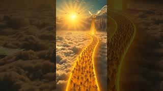 8K Glorious Heavenly Bridge Scene: Billions of Souls Ascending in Divine Light with Angels