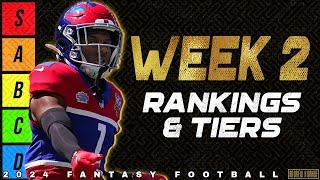 Top 40 Wide Receiver Rankings - Week 2 Fantasy Football