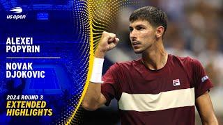 Alexei Popyrin vs. Novak Djokovic Extended Highlights | 2024 US Open Round 3