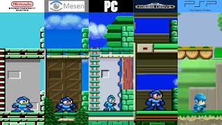 Mega Man (1989) NES vs Mesen (NES emulator) vs PC vs Mega Drive vs PSP