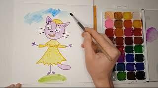 Как нарисовать Лапочку из мультика "Три кота"