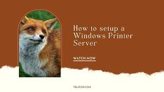 How to setup a Windows Printer Server