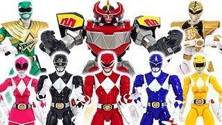 Power Rangers Mighty Morphin 7 Rangers and build a Megazord combine! Go! #DuDuPopTOY