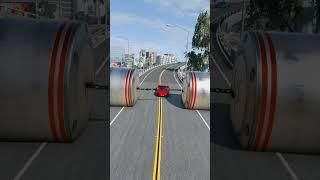 Cars & Police Car Vs Chained Hydraulic Crush #5 - BeamNG.Drive