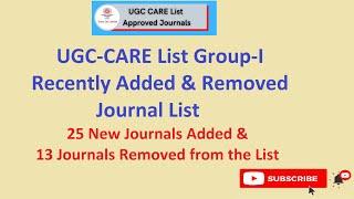 UGC CARE List 2020 updated, New Added journals & Removed  journal list, Updated on 1st July 2020