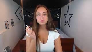 Linda enjoys her white cigarette!  - Smoking Girls Channel