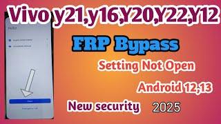 Vivo y02,y21, y16 Y20 Y22 Y12 FRP Bypass without pc || Vivo frp Setting Not Open ||