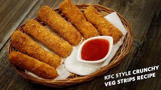 KFC Veg Strips - Crunchy Vegetable Snack Nuggets Recipe Cafe Style CookingShooking