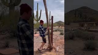 Making the saguaro shower at desert Cabinland #diy #handmade #desert
