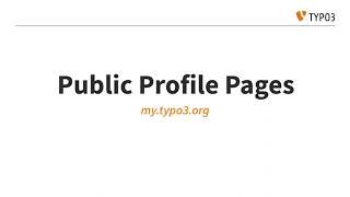 New Public Profile Pages - my.typo3.org