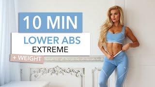 10 MIN LOWER ABS EXTREME - with weight or DIY ankle weight I Pamela Reif