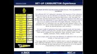 Software SET-UP Carburetor - Version Experience - 2015