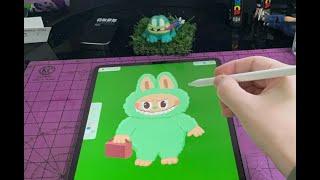 Live  drawing Labubu on my iPad! infinity zoom art – audience chat and chill stream