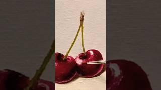 Painting for beginners, how to paint cherries, short / #shorts #oilpainting #art #cherry #short