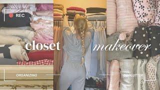 closet makeover (renovating, decluttering, organizing, and cleaning)