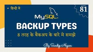 Comprehensive Guide to MySQL Backup Types | Physical, Logical, Online, Offline & More #81