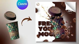 Coffee Advertising Poster Design in Canva | Product ad Poster - Product Commercial