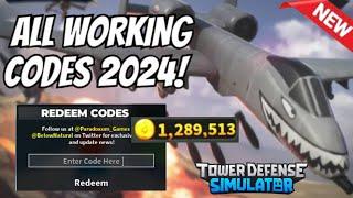 ALL ️ NEW WORKING CODES 2024 | TOWER DEFENSE SIMULATOR CODES | TOWER DEFENSE SIMULATOR