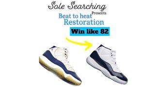 Sole Searching with Eddie B |  Jordan 11 Win Like 82  Restoration | Yellow to Icy Soles!