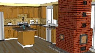 Проект печки с большой топкой и водяным контуром.