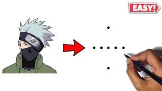 Kakashi Hatake Drawing Easy | How To Draw Kakashi Hatake Face From Dots | Anime Drawing