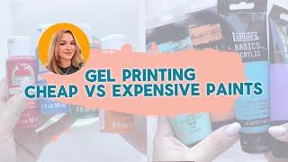$1 or $5.99? Comparing cheap and expensive paints for different gel printing techniques