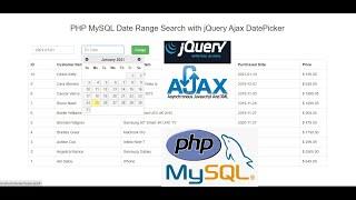 PHP MySQL Date Range Search with jQuery Ajax DatePicker