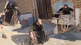 Temporary fatigue, but strong will: cleaning grandma's house and extreme fatigue Fatima