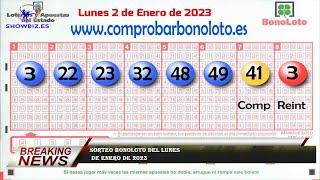 Sorteo Bonoloto del lunes  de enero de 2023