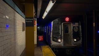 IND Queens Blvd Line| (M)(R) Lcl & (E)(F)(FX) Exp Train Action @ Elmhurst Avenue