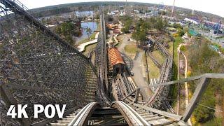 El Toro Front Row POV Six Flags Great Adventure Intamin Pre-Fabricated Wooden Coaster