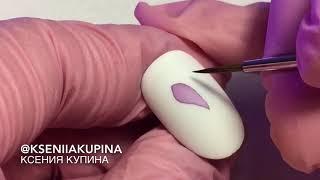 Прозрачные цветы, акварельный дизайн ногтей | Watercolor nail desing