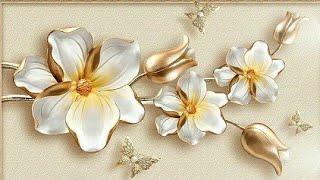 Bas relief paintings/Making flowers using wallputty/ wallputty craft ideas/wall decor ideas