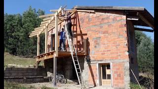 #131 Building a complicated roof for the office veranda