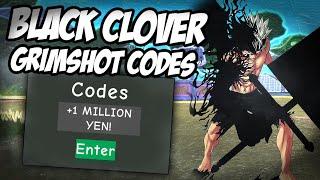 Every WORKING Code in Black Clover: Grimshot | +2.7 MILLION YEN | Roblox Black Clover