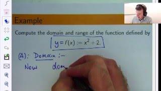 Domain and Range of a function. Simple Example:  Dr Chris Tisdell Live Stream