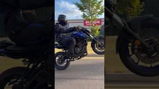 Yamaha MT-07 Sound Aggressive Black Widow Best Wheelie Fail #mt07 #yamaha #motorcycle #shorts