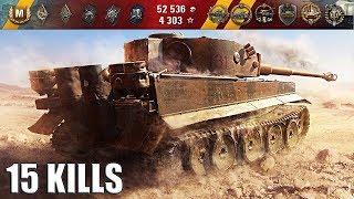 15 фрагов за бой world of tanks   Tiger 131 лучший бой wot