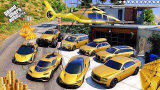 GTA 5 - Stealing Expensive Golden Cars with Franklin! (GTA V Real Life Cars #114)