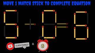 Move 1 Stick To Fix The Equation - Matchstick Puzzle  @MindYourOpinion @simplyLogical @I_Qtest