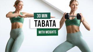 30 MIN SUPER SWEATY TABATA Workout - With Weights - Full Body Cardio HIIT, No Talking, No Repeats