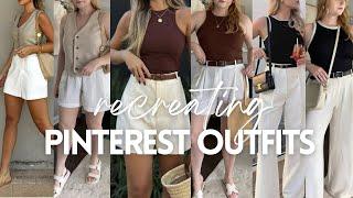 RECREATING PINTEREST PHOTOS + OUTFITS *aesthetic* | SPRING 2024 CASUAL OUTFIT IDEAS