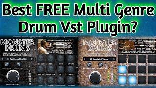 New FREE DRUM Vst Plugin (Multi Kit Genre) - MONSTER DRUMS by Monster Daw - Install, Rock/Metal Demo